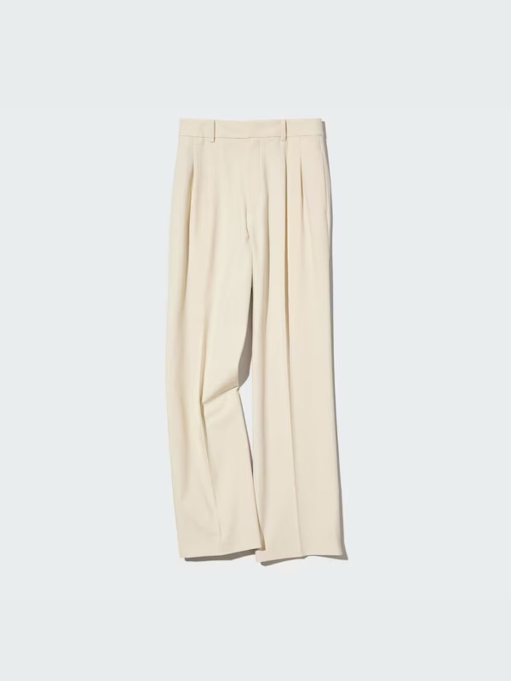 Cream Wide-Leg Women's Trousers